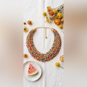 Colorful Rainbow Multistrand Statement Necklace 🌈